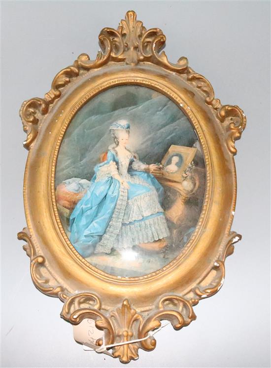 Porcelain plaque of a seated lady